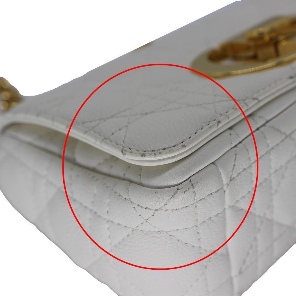Christian Dior Caro Chain Shoulder Bag White